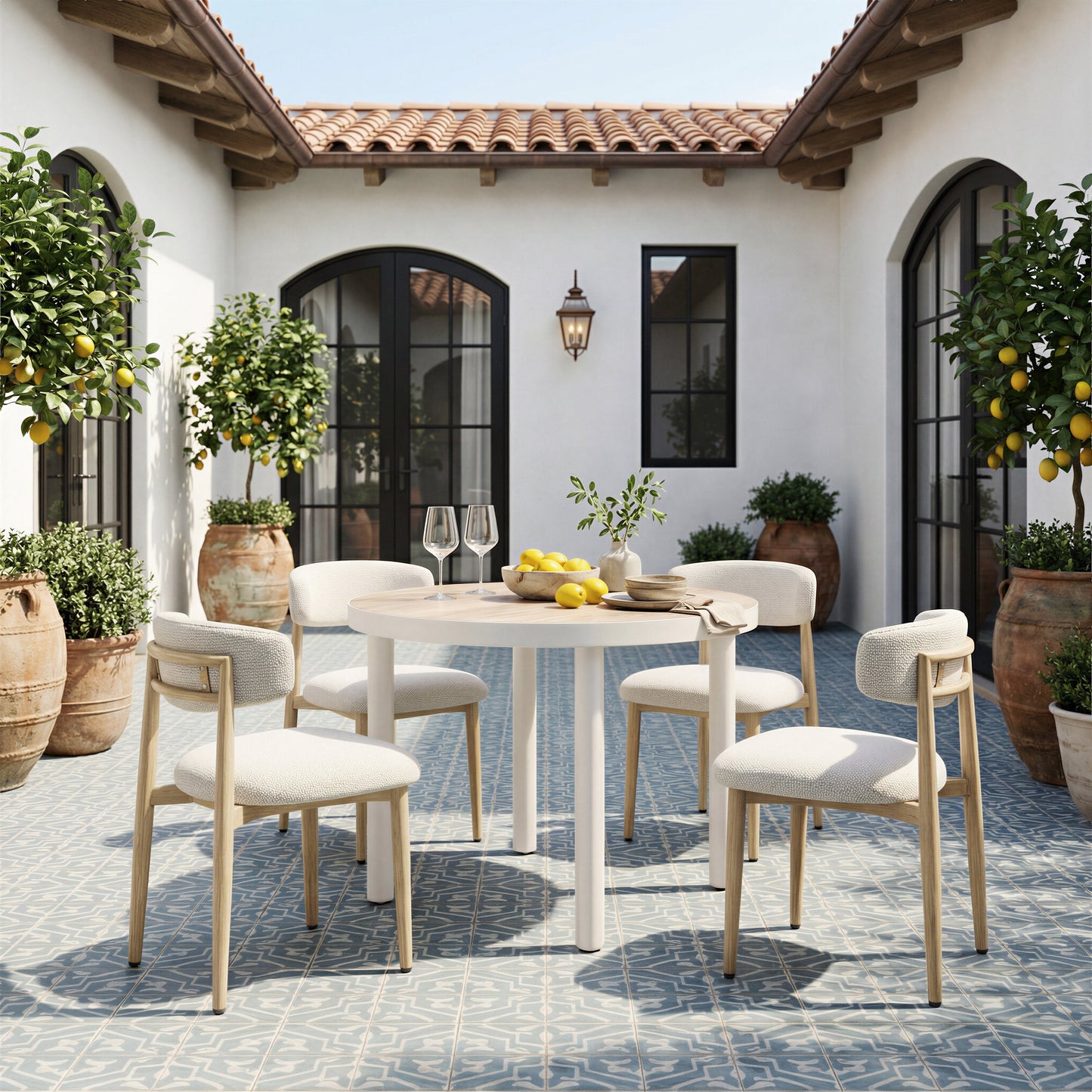Bege White Outdoor Dining Chair - Ornate Home