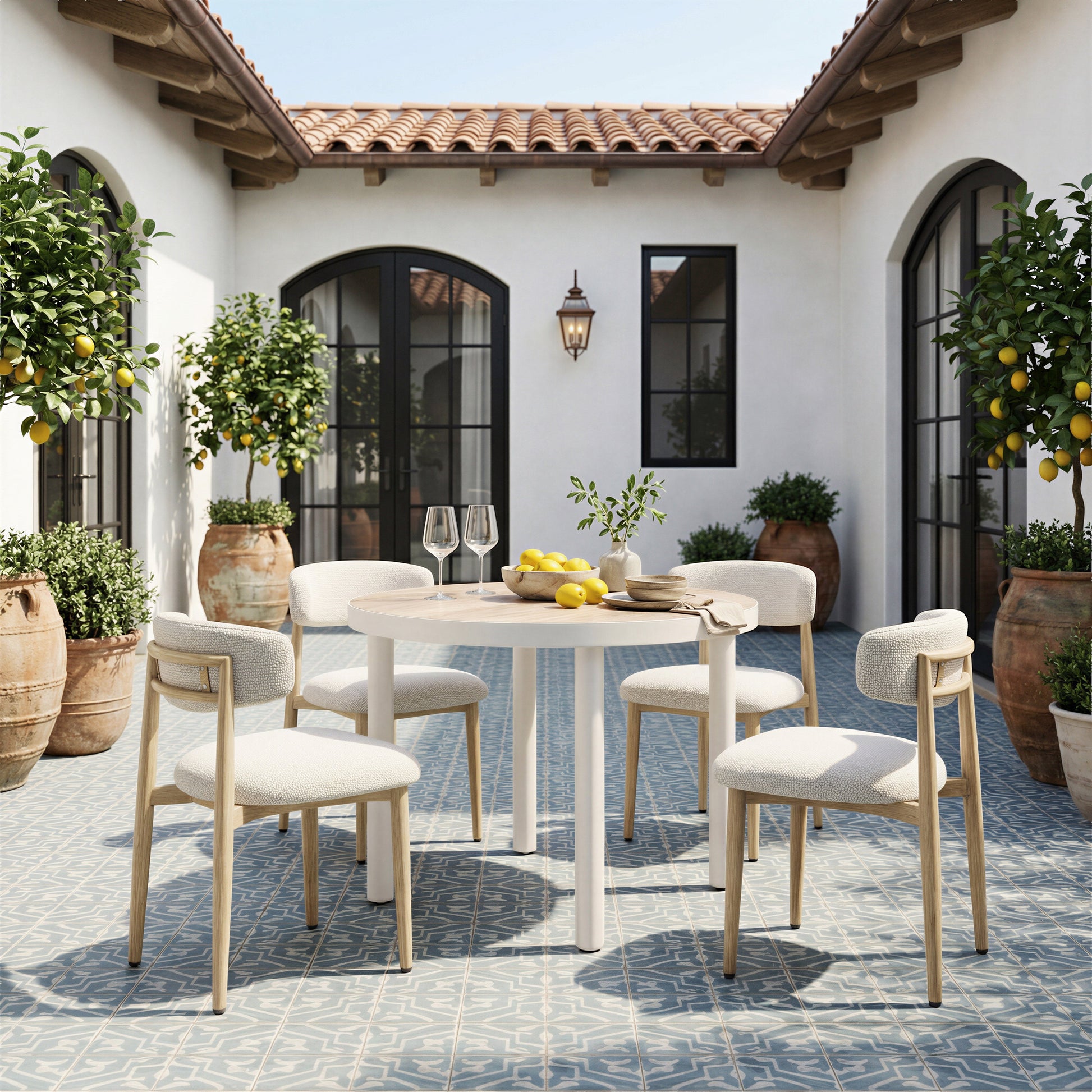 Bege White Outdoor Dining Chair - Ornate Home