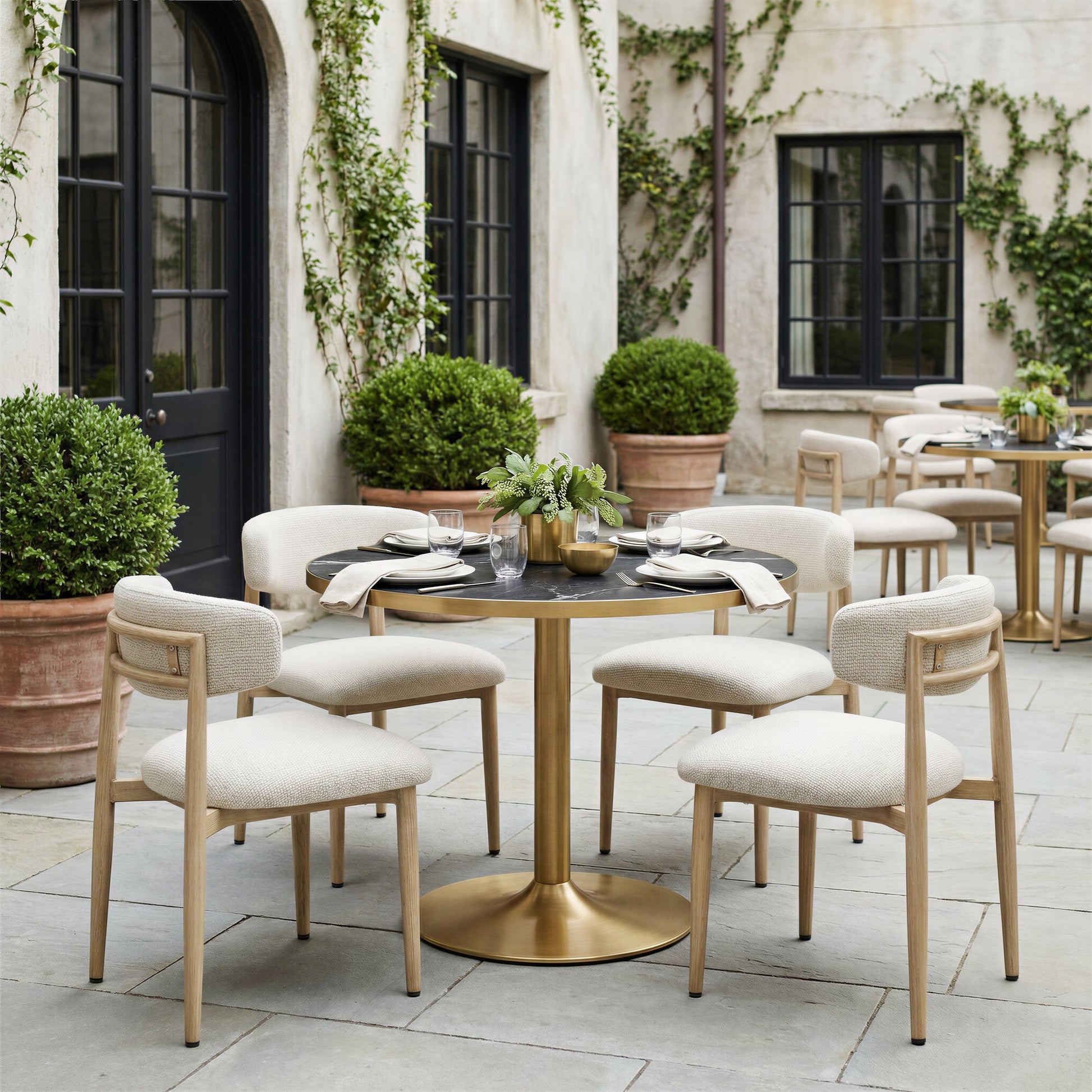 Bege White Outdoor Dining Chair - Ornate Home