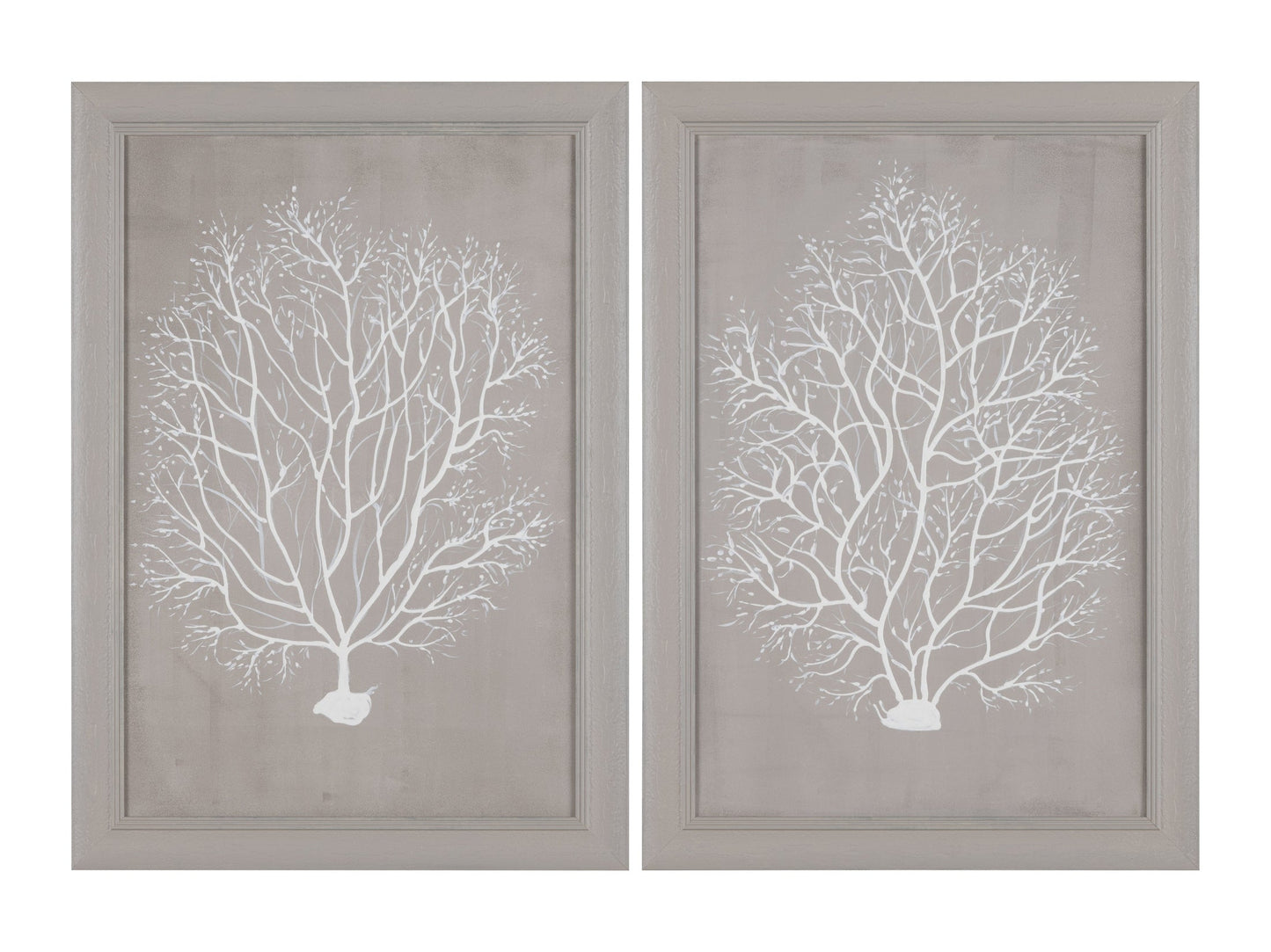 Beige Corals Brown/White Canvas - Ornate Home