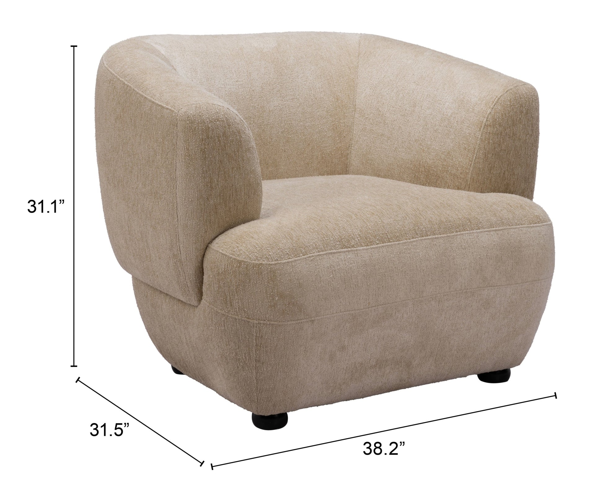 Bekker Golden Beige Accent Chair - Ornate Home