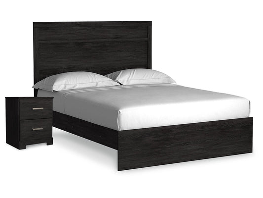 Belachime Queen Panel Bed and Nightstand- Viva Furn