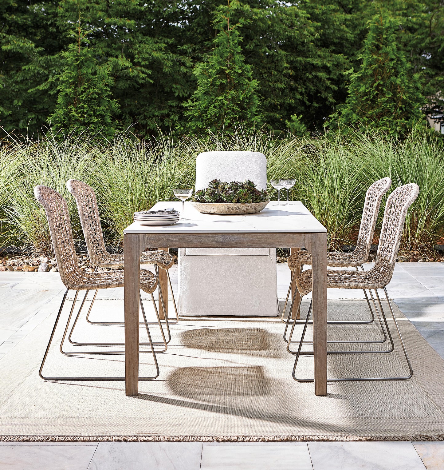 Bellair White/Cream Outdoor Arm Chair - Ornate Home