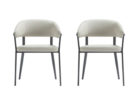 Belle Dining Chair in Oatmeal (set of 2) - Ornate Home