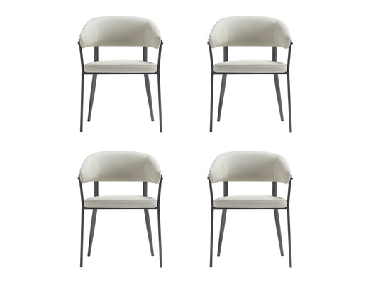 Belle Dining Chair in Oatmeal (set of 4) - Ornate Home