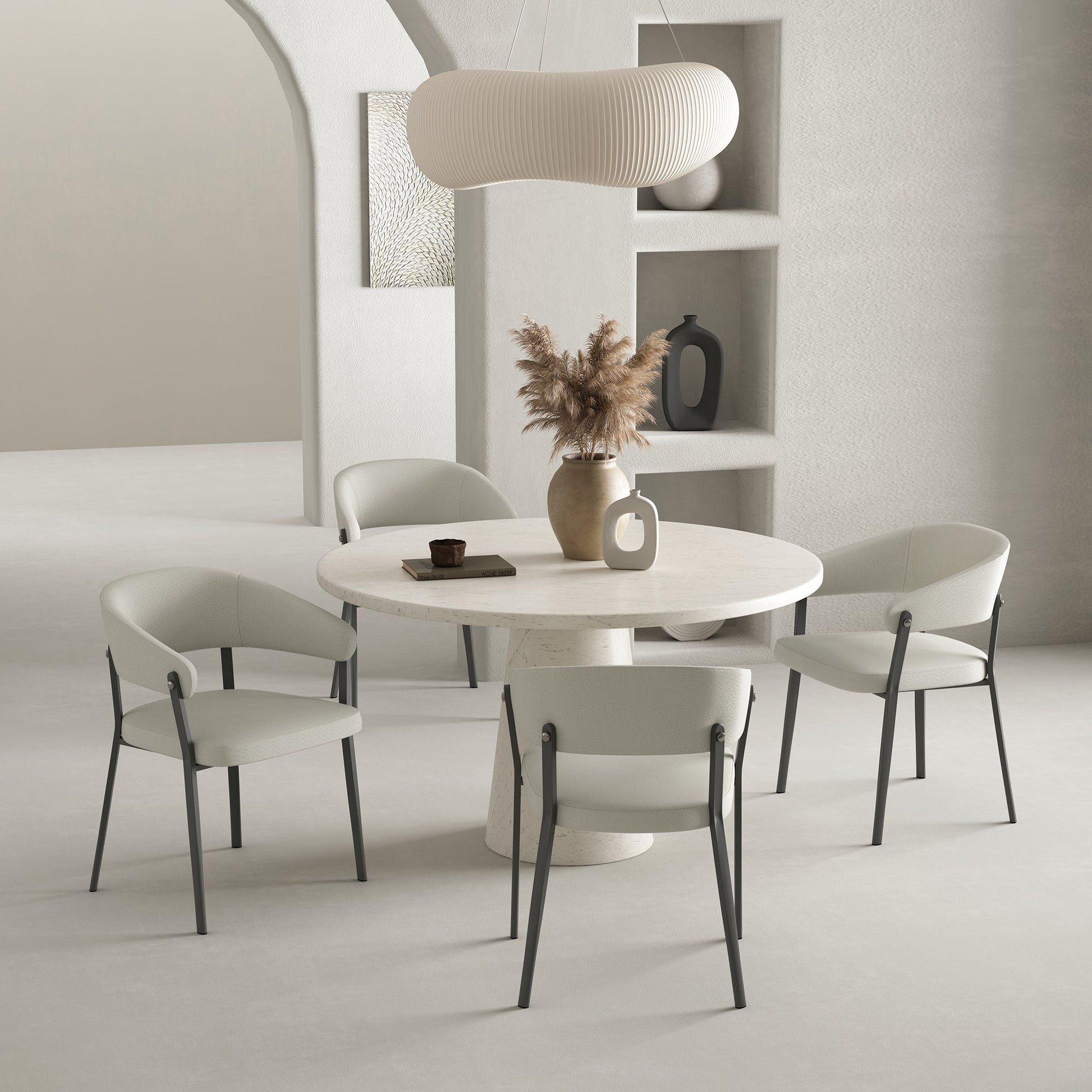 Belle Dining Chair in Oatmeal (set of 4) - Ornate Home