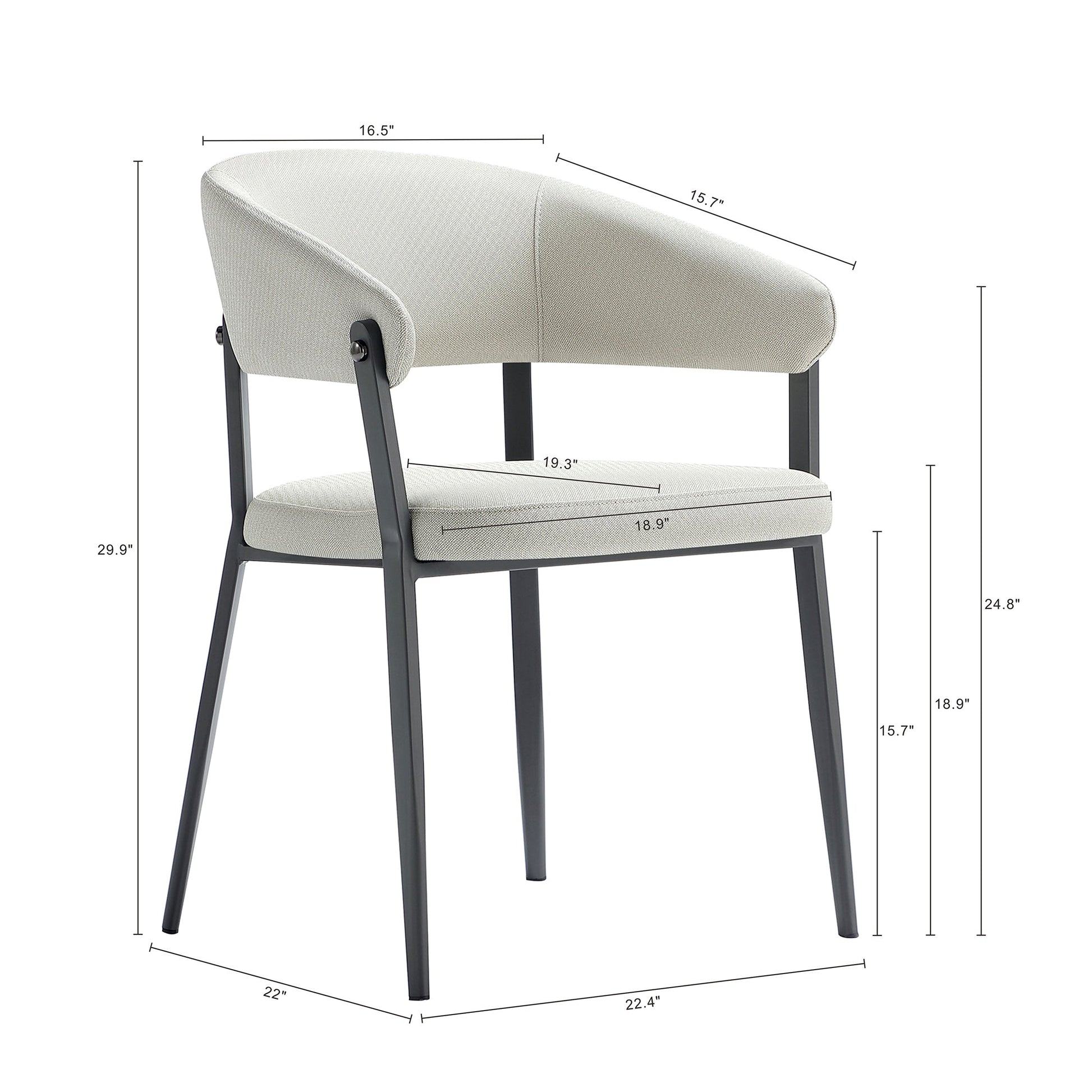 Belle Dining Chair in Oatmeal (set of 4) - Ornate Home