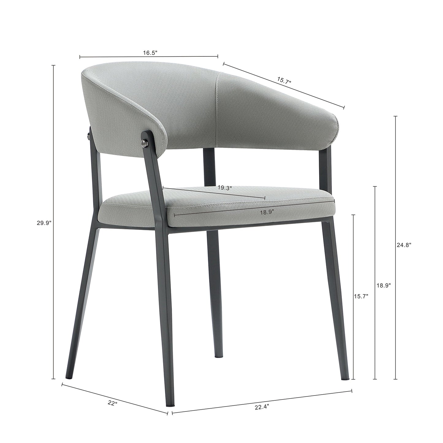 Belle Dining Chair in Stone Grey (set of 2) - Ornate Home