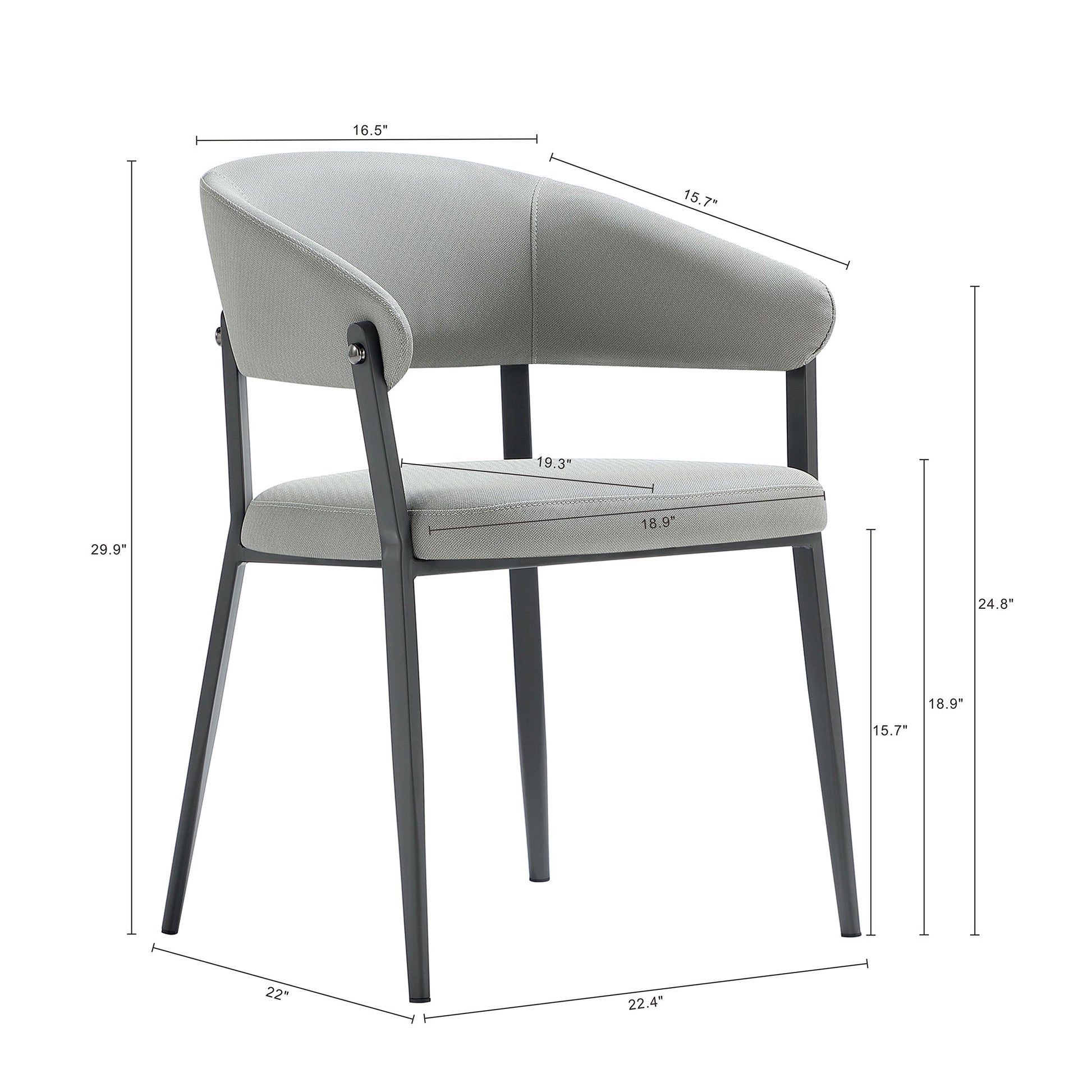 Belle Dining Chair in Stone Grey (set of 4) - Ornate Home