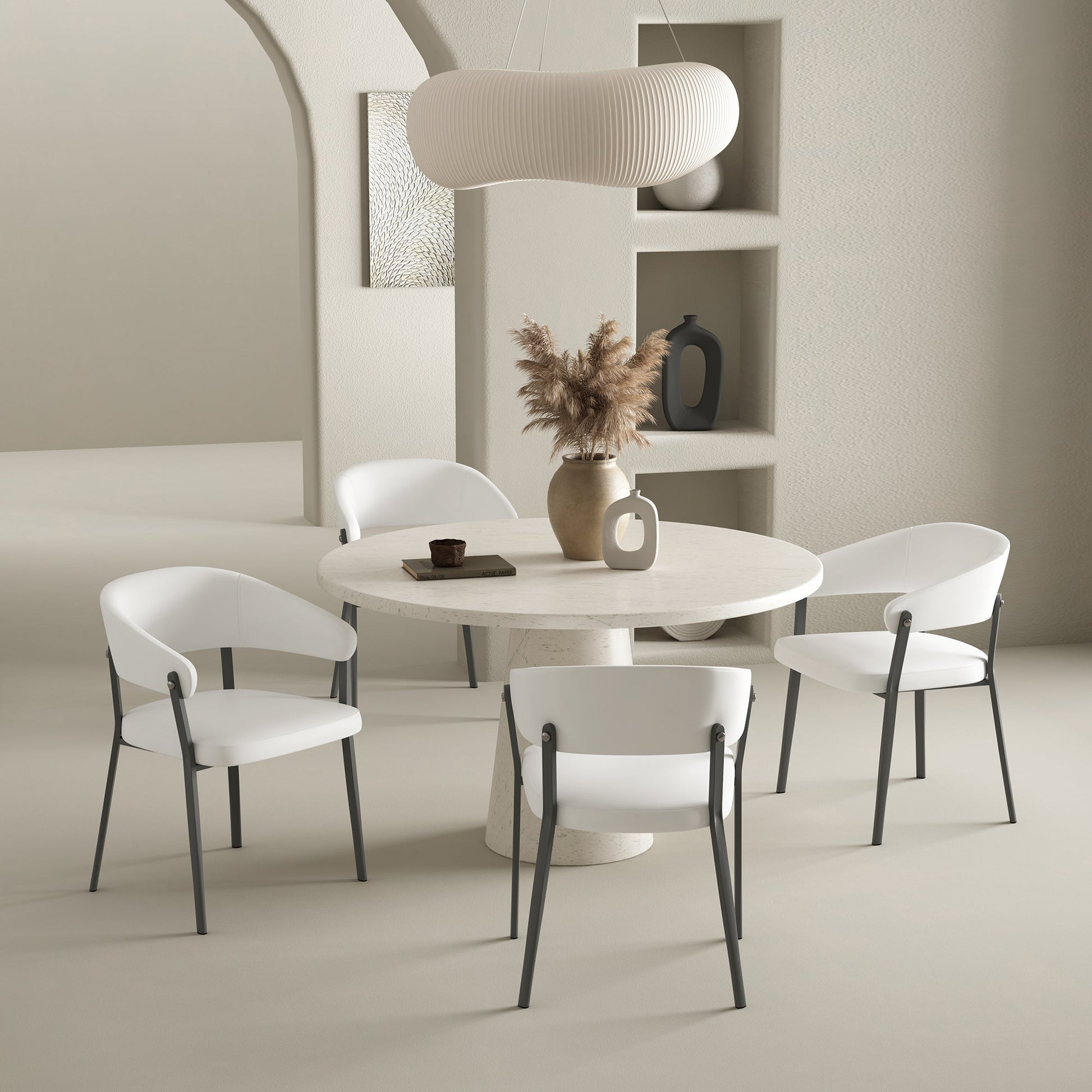 Belle Dining Chair in White - Ornate Home