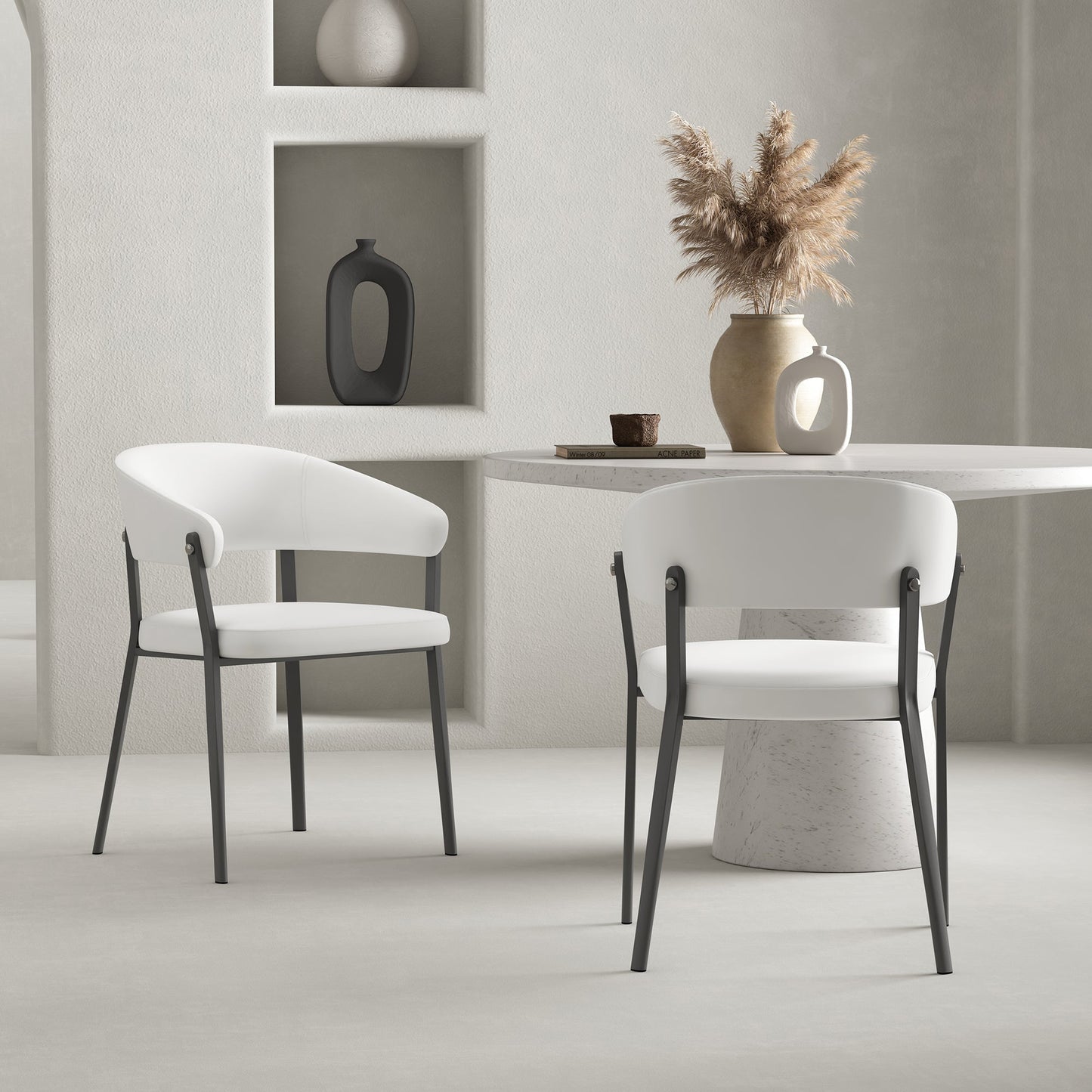 Belle Dining Chair in White (set of 2) - Ornate Home