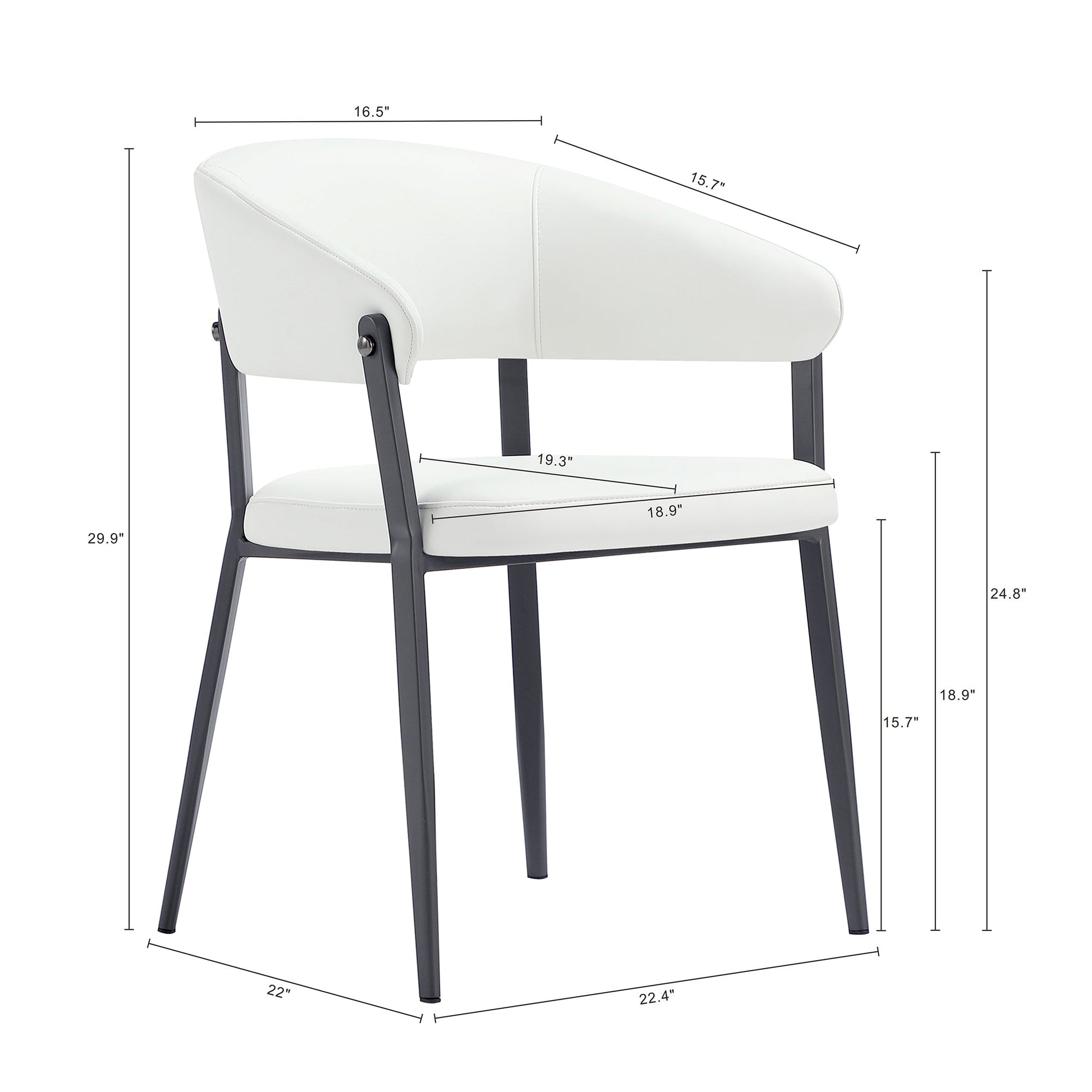 Belle Dining Chair in White (set of 2) - Ornate Home