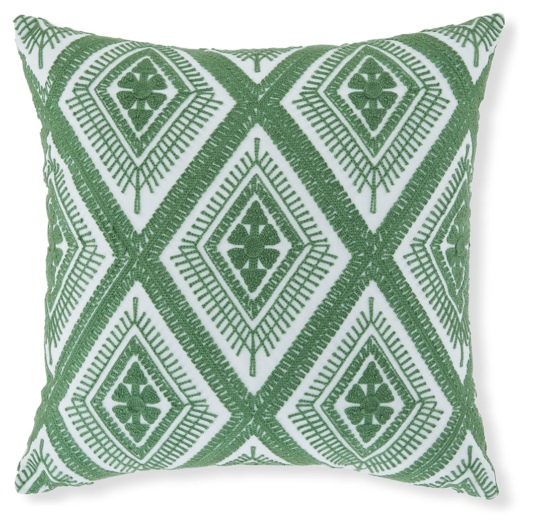 Bellvale Green/White Pillow- Viva Furn