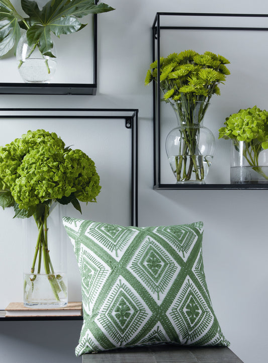 Bellvale Green/White Pillow- Viva Furn