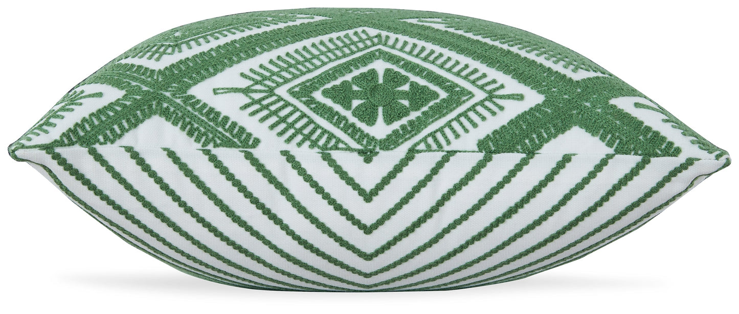 Bellvale Green/White Pillow- Viva Furn