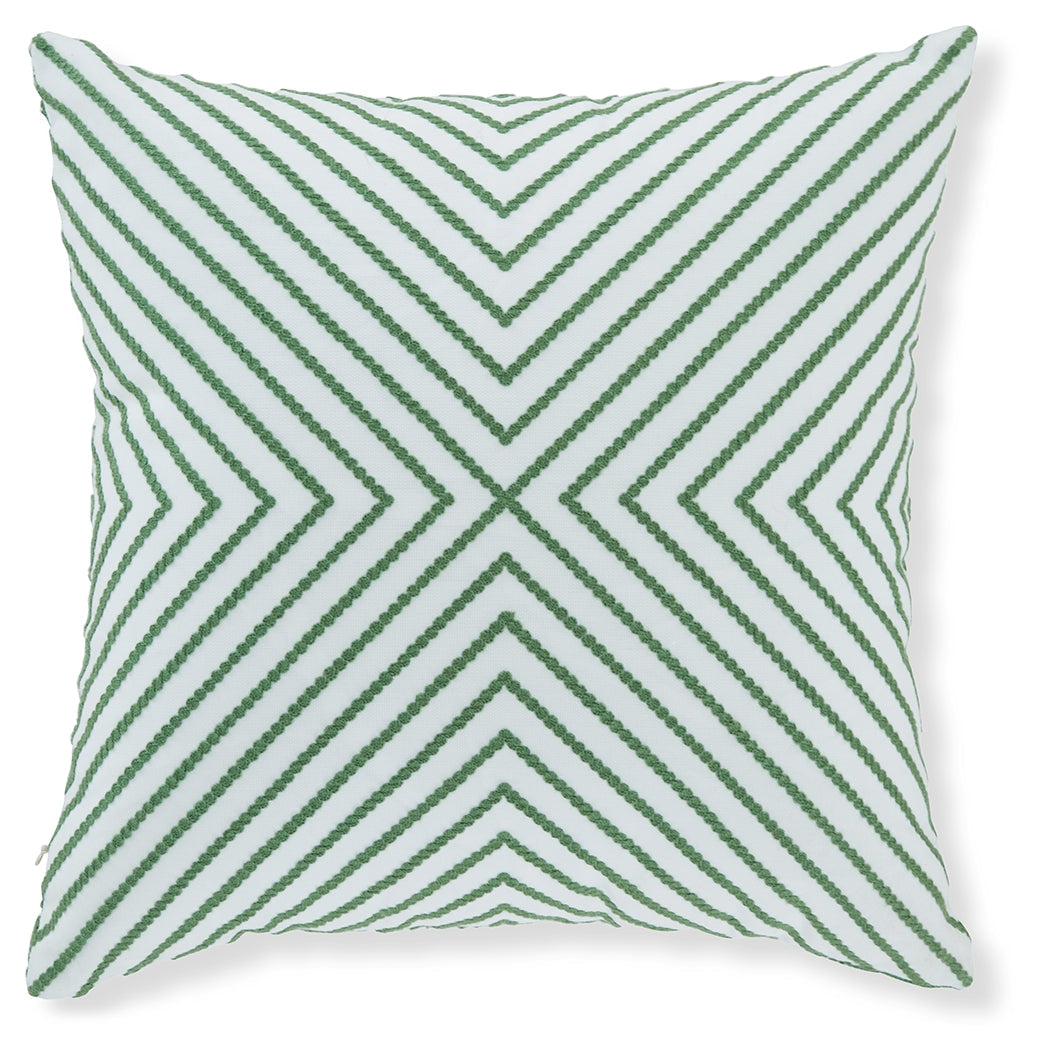Bellvale Green/White Pillow- Viva Furn