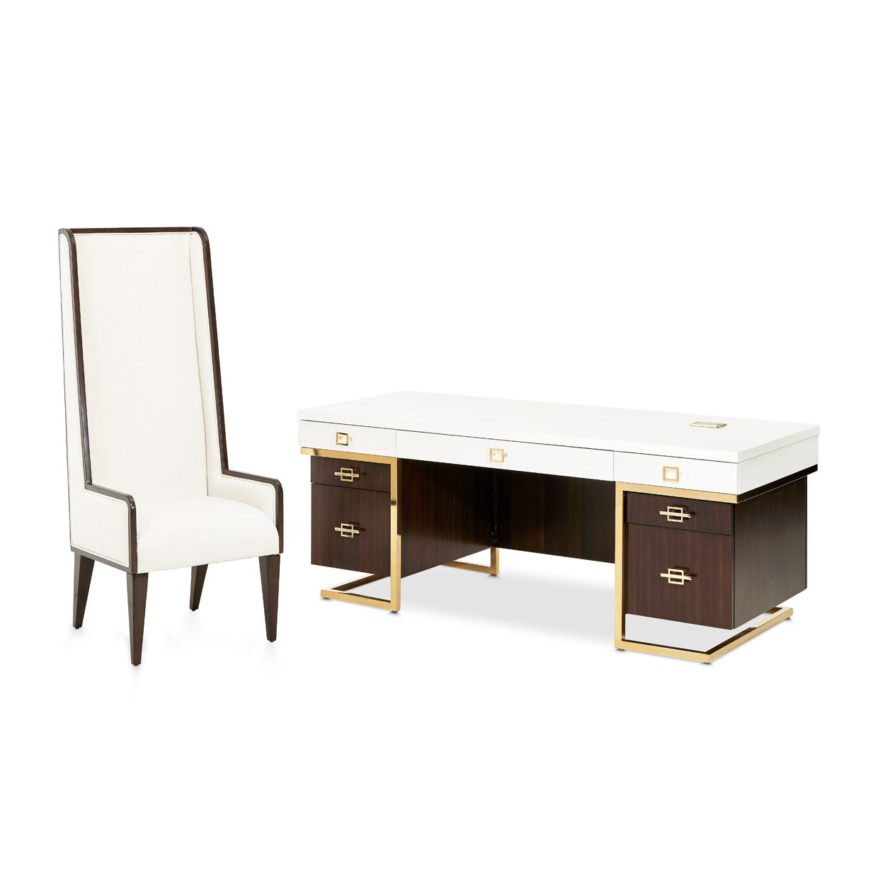 Belmont Place Espresso Desk and Chair - Ornate Home