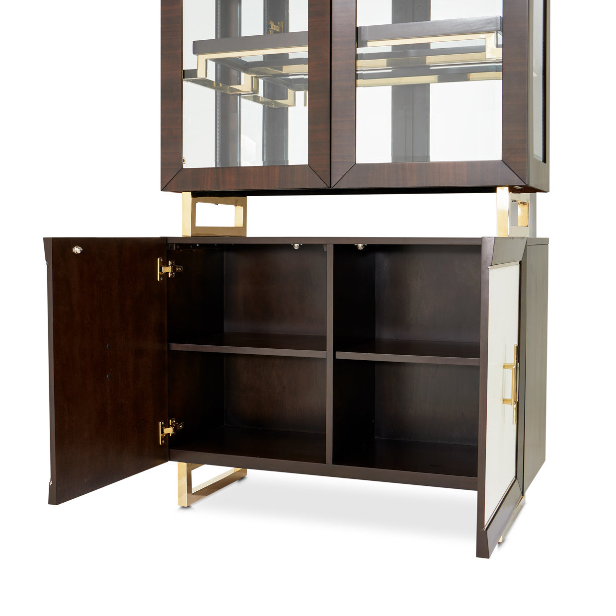 Belmont Place Espresso Display Cabinet - Ornate Home