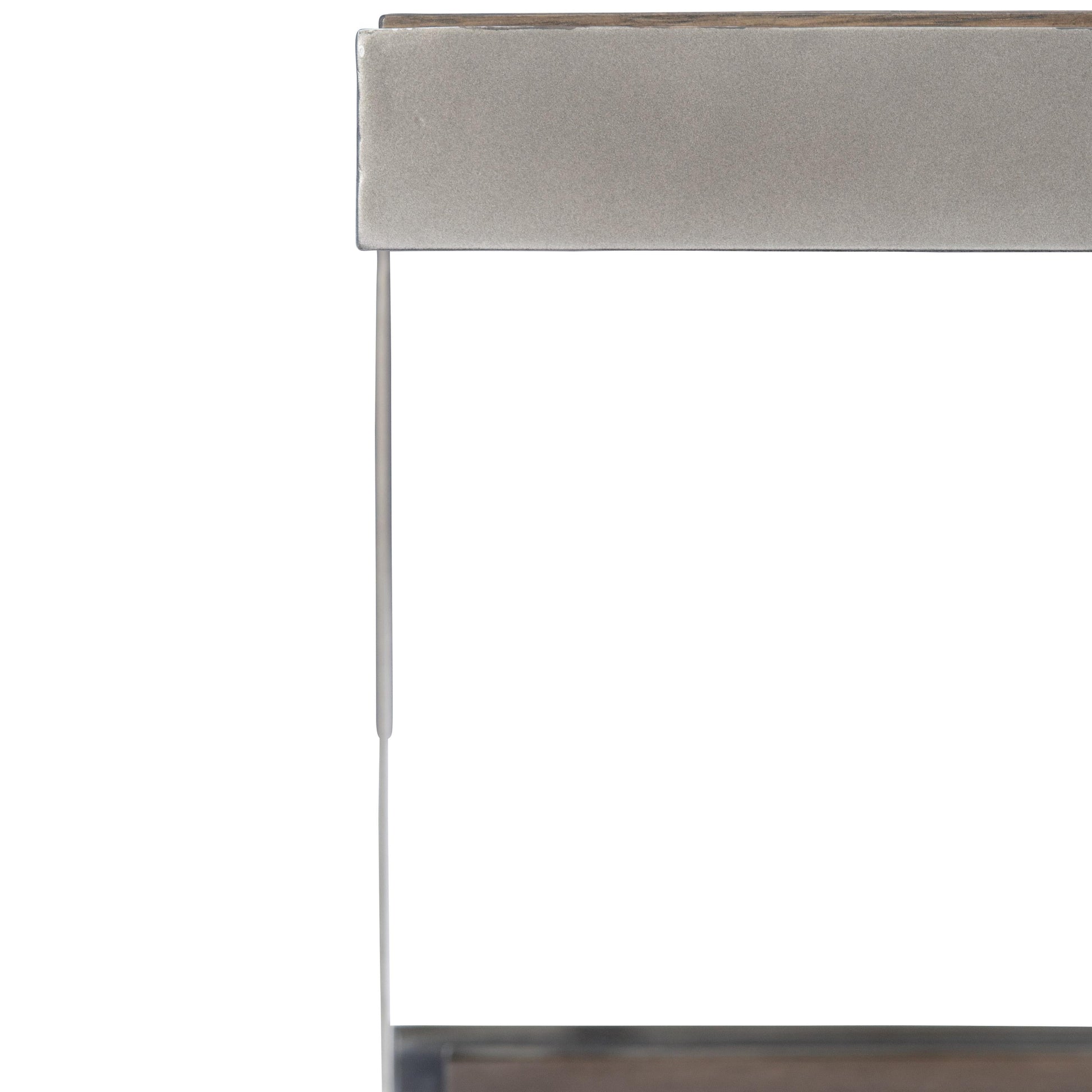 Belvedere Antiqued Pewter/Portobello Side Table - Ornate Home