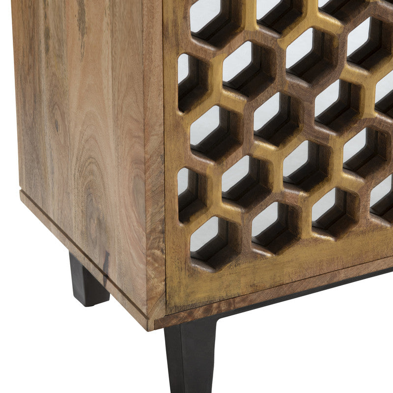 Bengal Manor Brown/Silver Honeycomb Sideboard - Ornate Home
