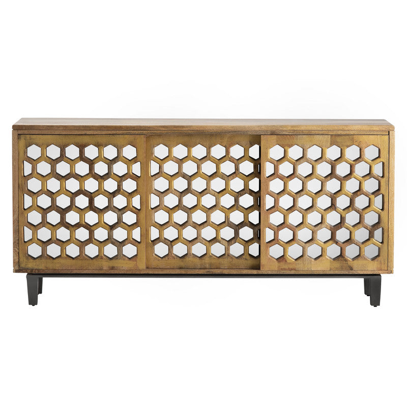 Bengal Manor Brown/Silver Honeycomb Sideboard - Ornate Home