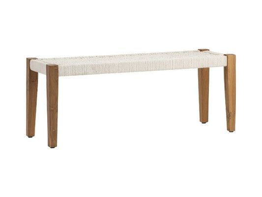 Bengal Manor Cream/Brown Jute Bench - Ornate Home