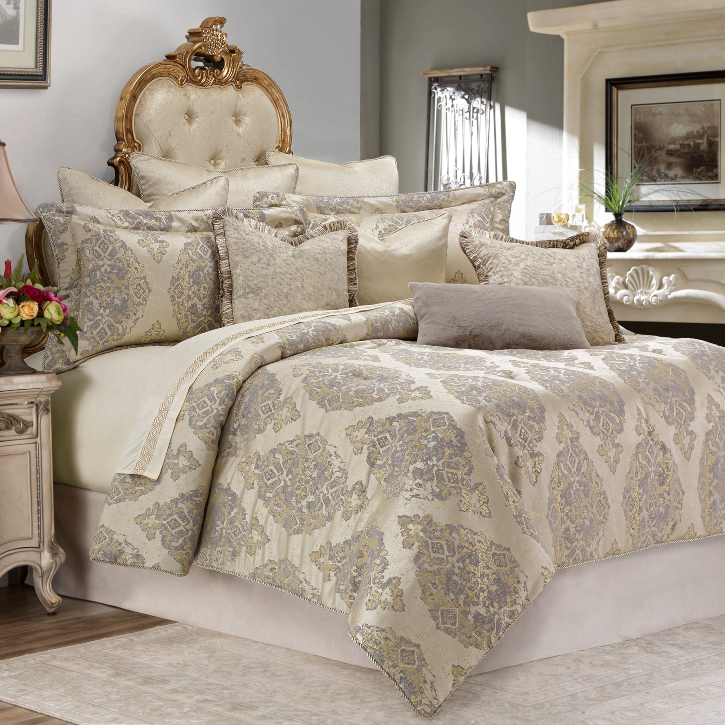 Bennett Champagne Comforter Set - Ornate Home