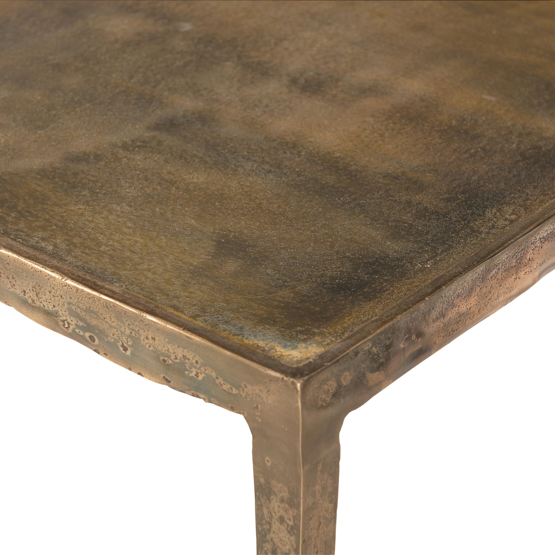 Benson Vintage Brass Square Side Table - Ornate Home