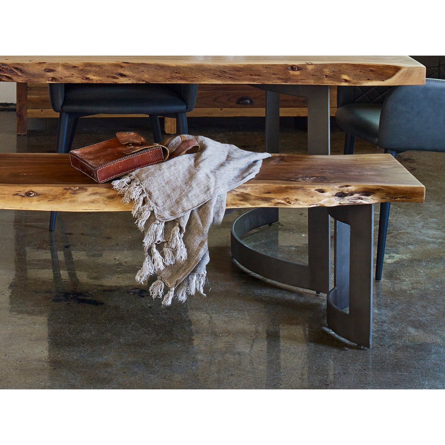 Bent Brown Large Bench - Ornate Home