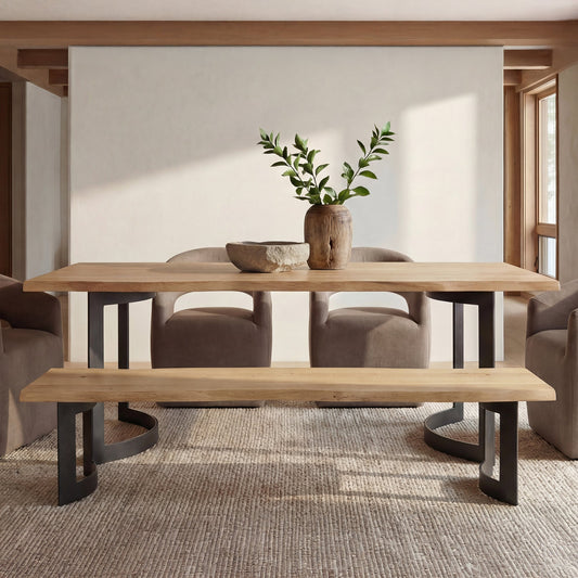 Bent Natural Oak Extra Small Bench - Ornate Home