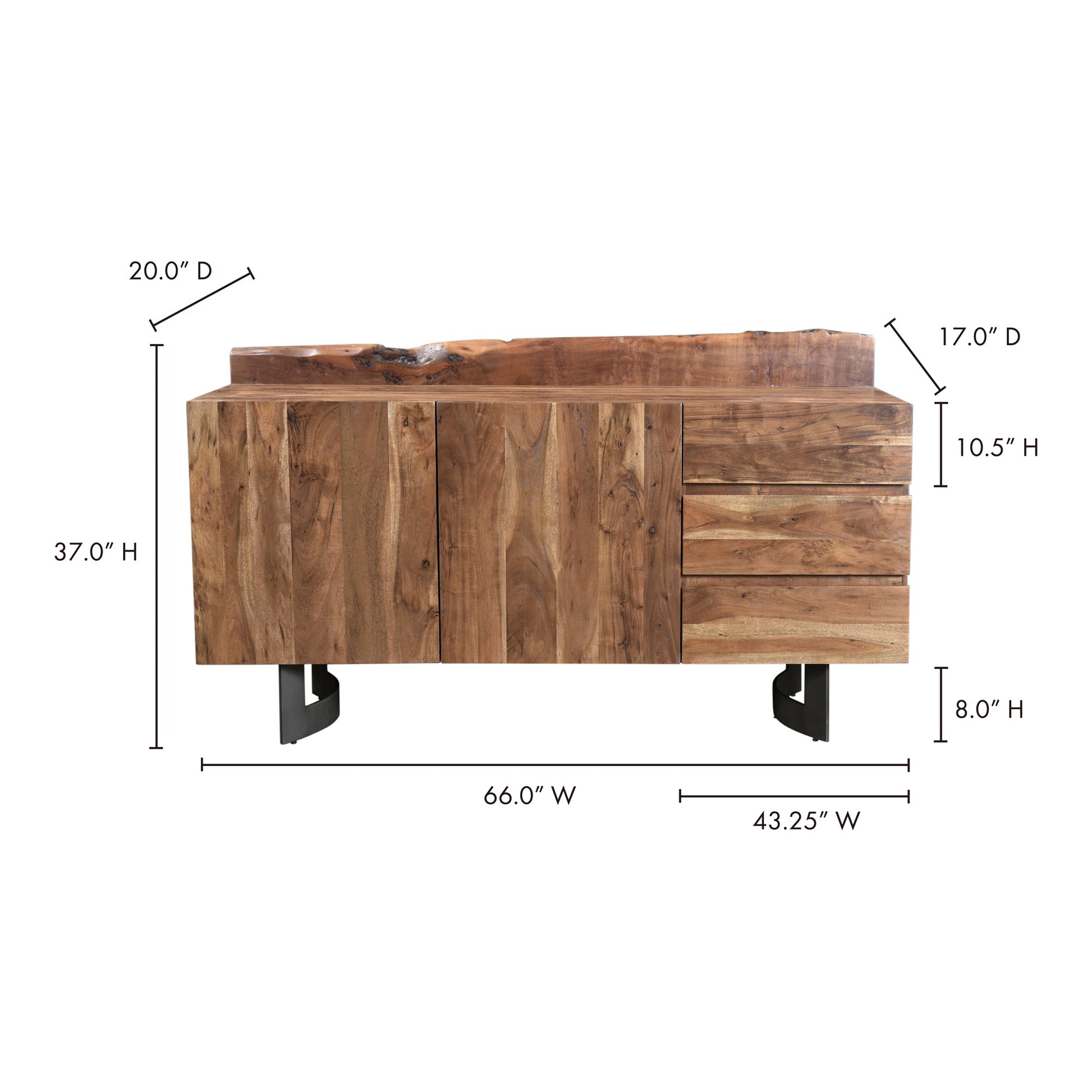 Bent Natural Sideboard - Ornate Home