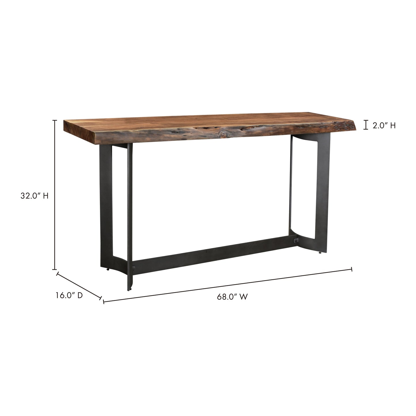 Bent Natural Table Console - Ornate Home