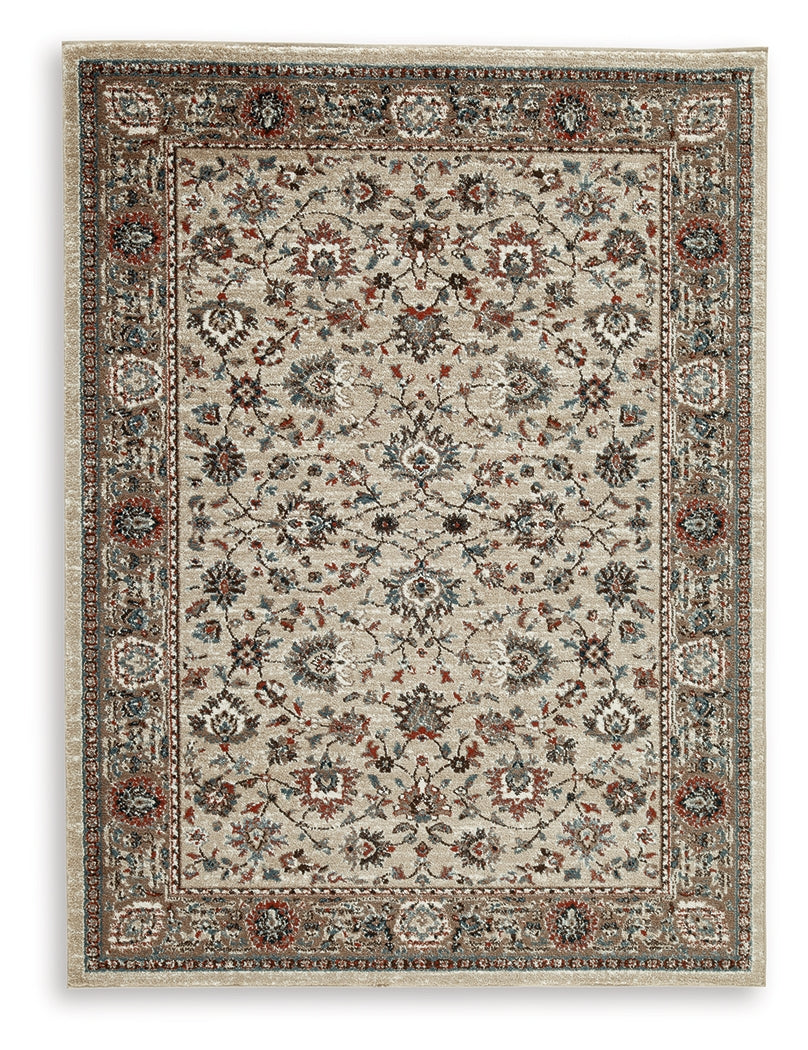 Beritham Blue/Brown/Beige Medium Rug- Viva Furn