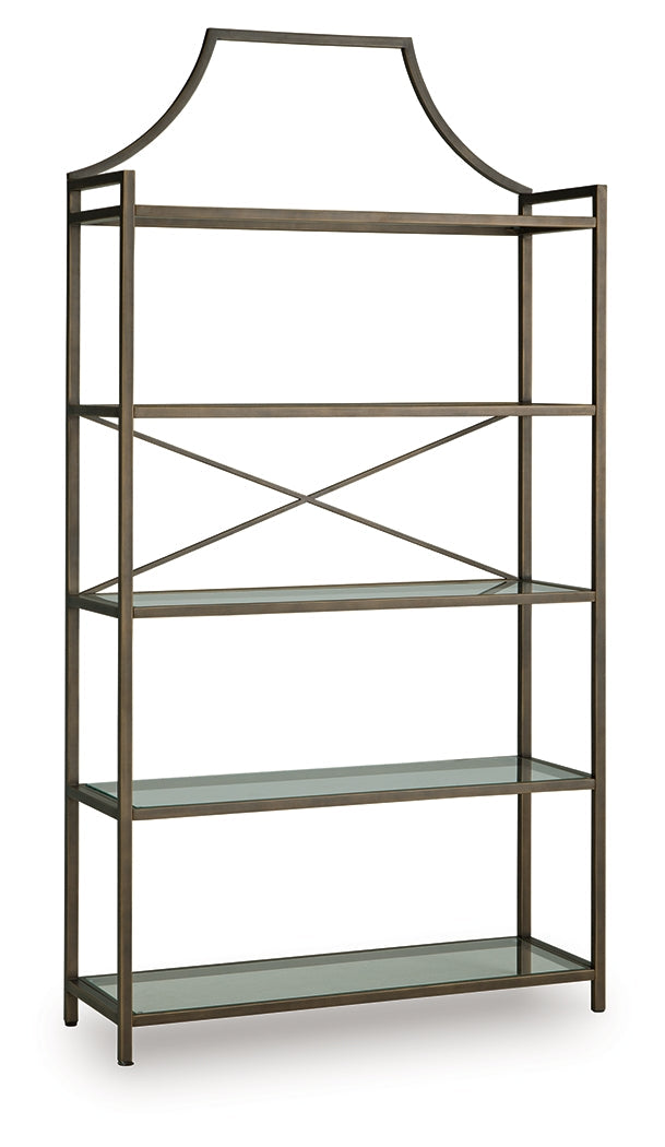 Bernonly Antique Bronze Finish 72" Bookcase- Viva Furn