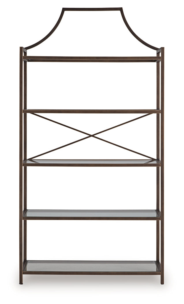 Bernonly Antique Bronze Finish 72" Bookcase- Viva Furn
