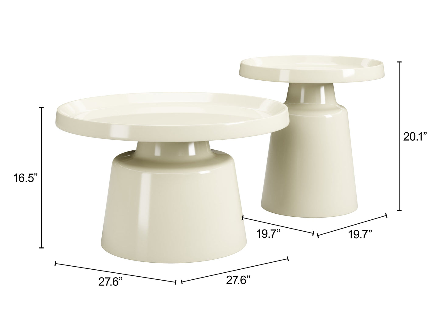 Beurre Ivory Coffee Table Set (2-Piece) - Ornate Home
