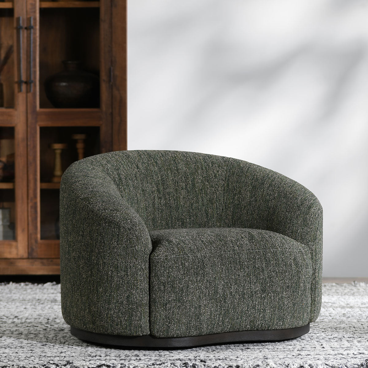 Beverly Antique Green Swivel Accent Chair - Ornate Home