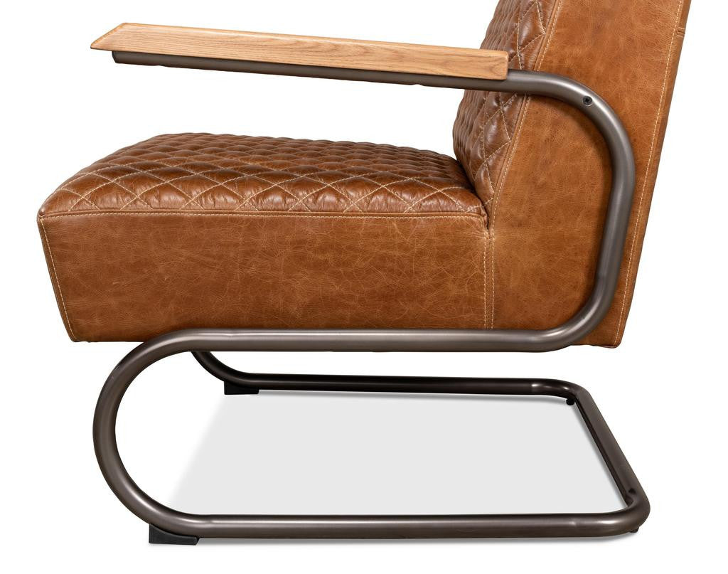 Beverly Hills Brown Chair Leather - Ornate Home