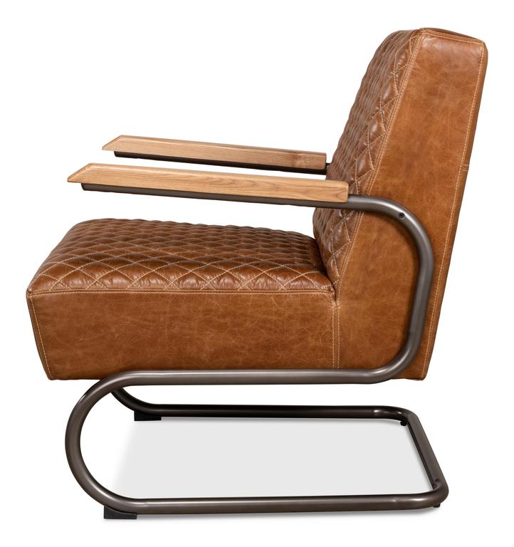 Beverly Hills Brown Chair Leather - Ornate Home