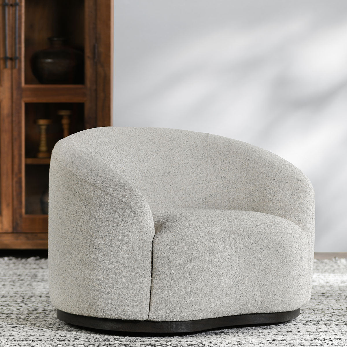 Beverly Ivory Swivel Accent Chair - Ornate Home
