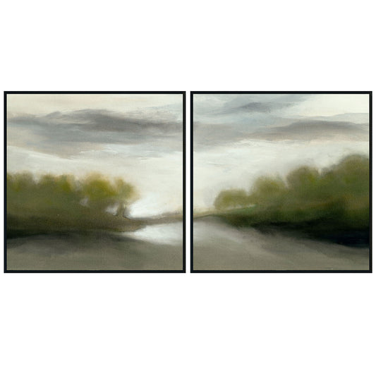 Bewildered Green Painting 72x36 by Buddy Whitlock (Set of 2) - Ornate Home