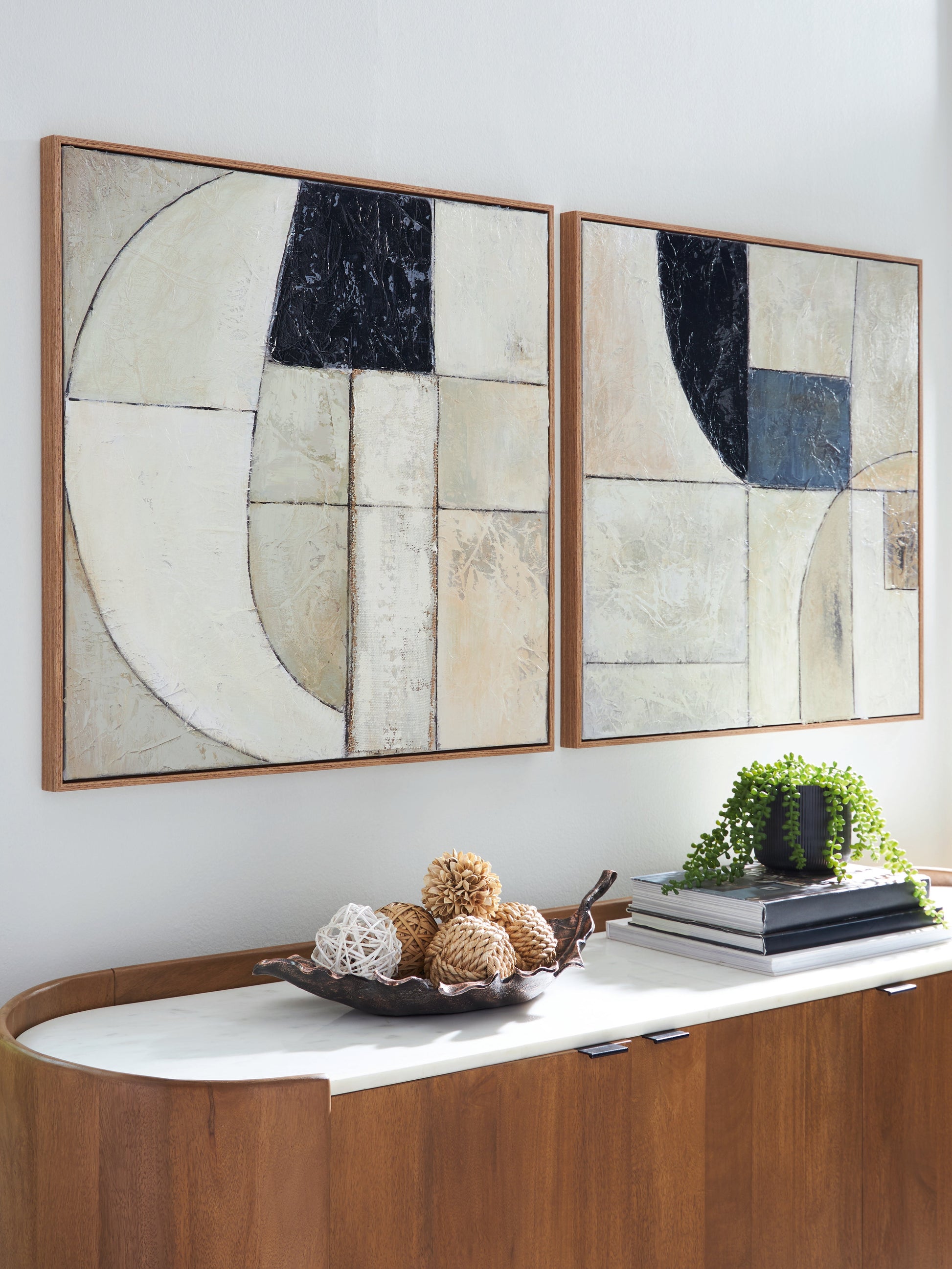 Bexlen Tan/Taupe/Black Wall Art Set- Viva Furn