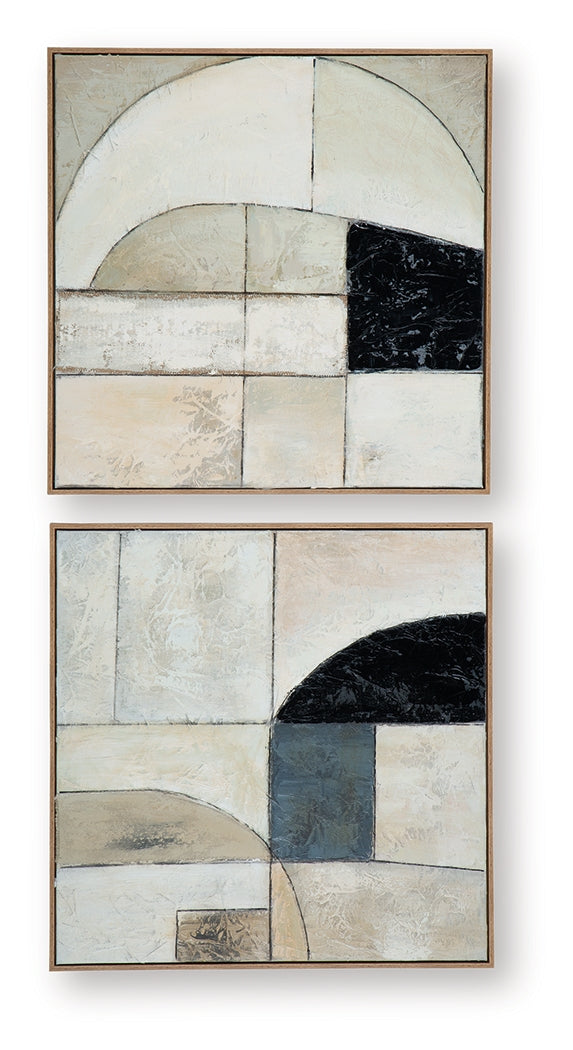 Bexlen Tan/Taupe/Black Wall Art Set- Viva Furn