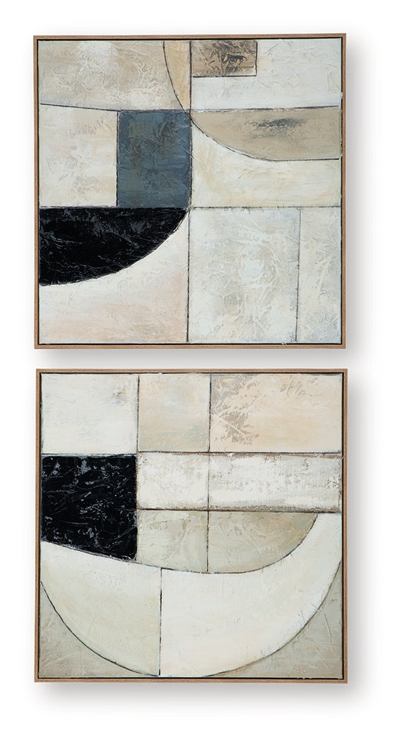 Bexlen Tan/Taupe/Black Wall Art Set- Viva Furn