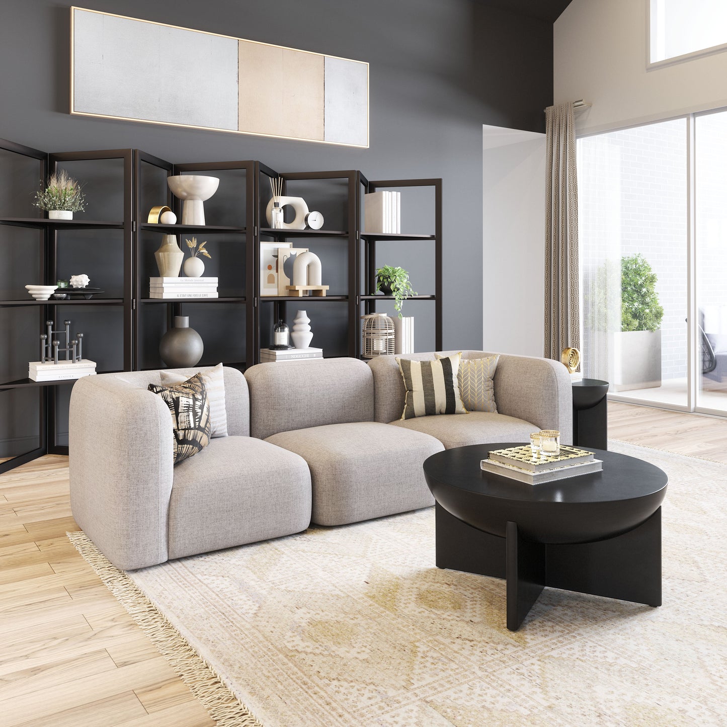 Biak Gray Corner Chair - Ornate Home