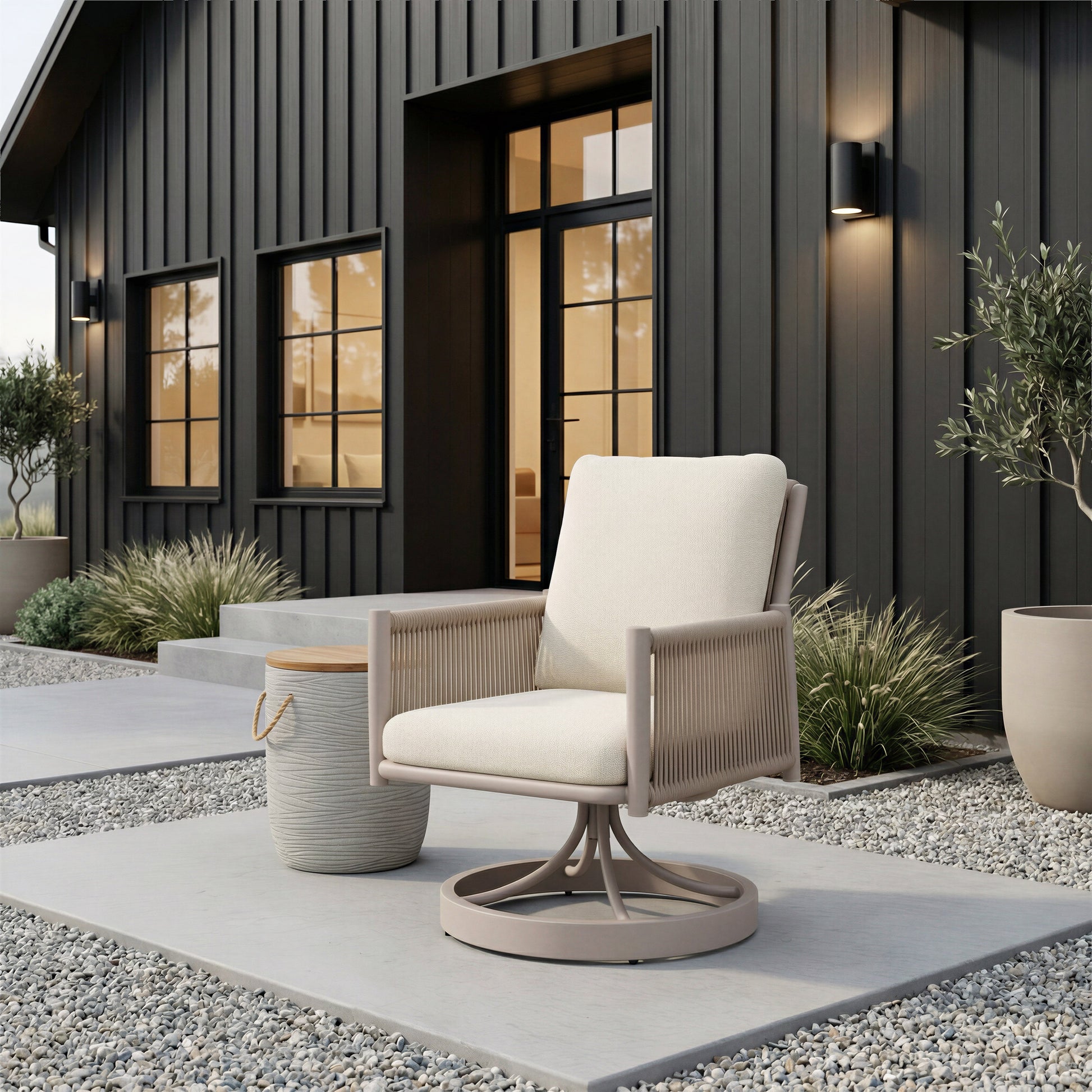 Biban Natural & Gray Outdoor Side Table - Ornate Home