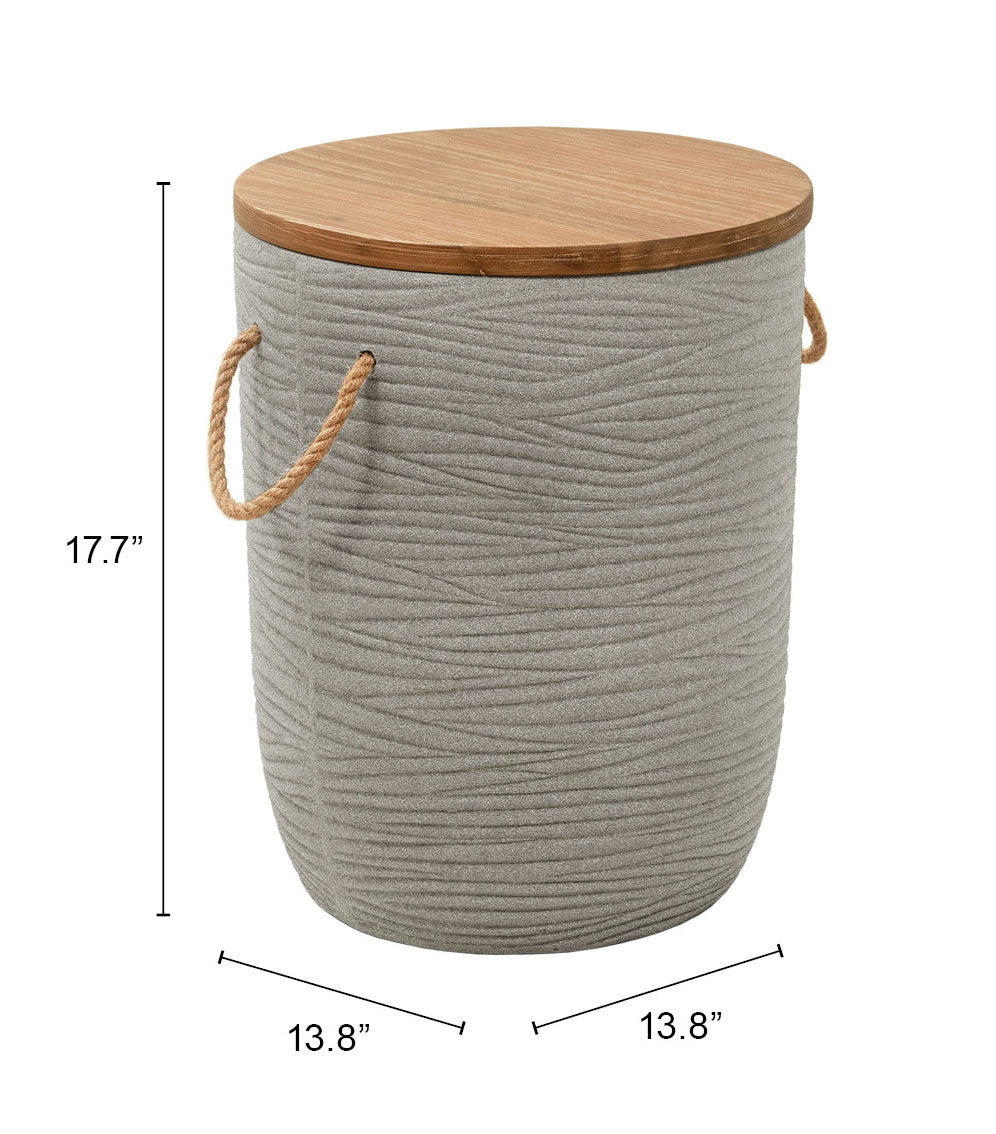 Biban Natural & Gray Outdoor Side Table - Ornate Home