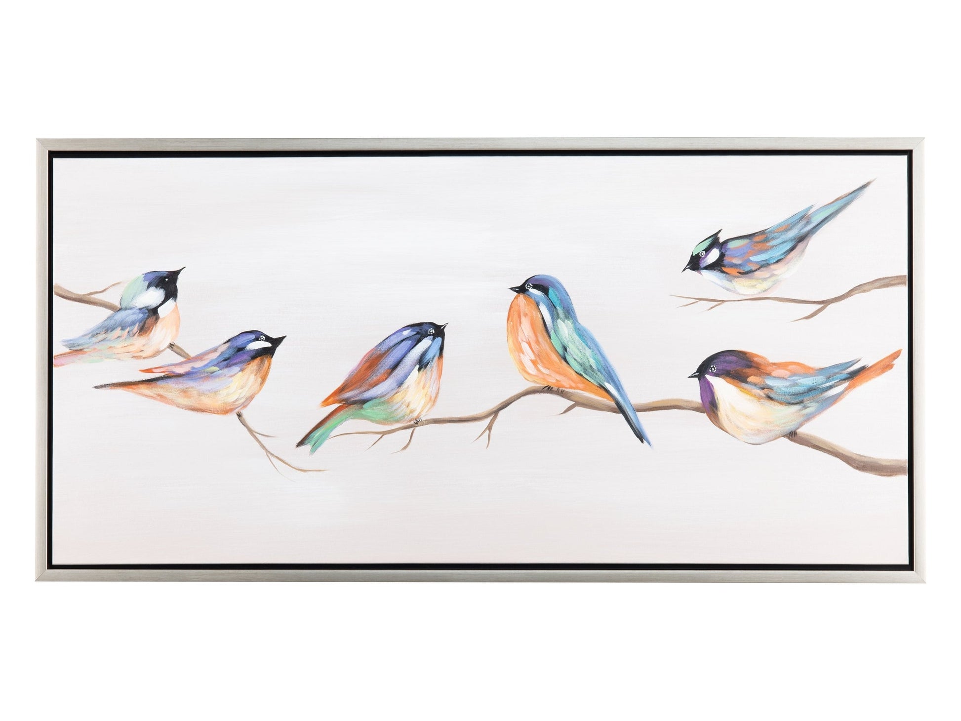 Birdie Birds Blue Canvas - Ornate Home