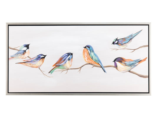 Birdie Birds Blue Canvas - Ornate Home