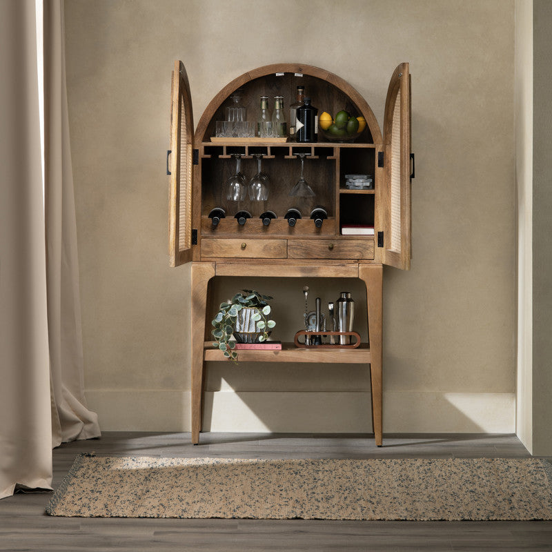 Biscayne Brown/Tan Bar Cabinet - Ornate Home